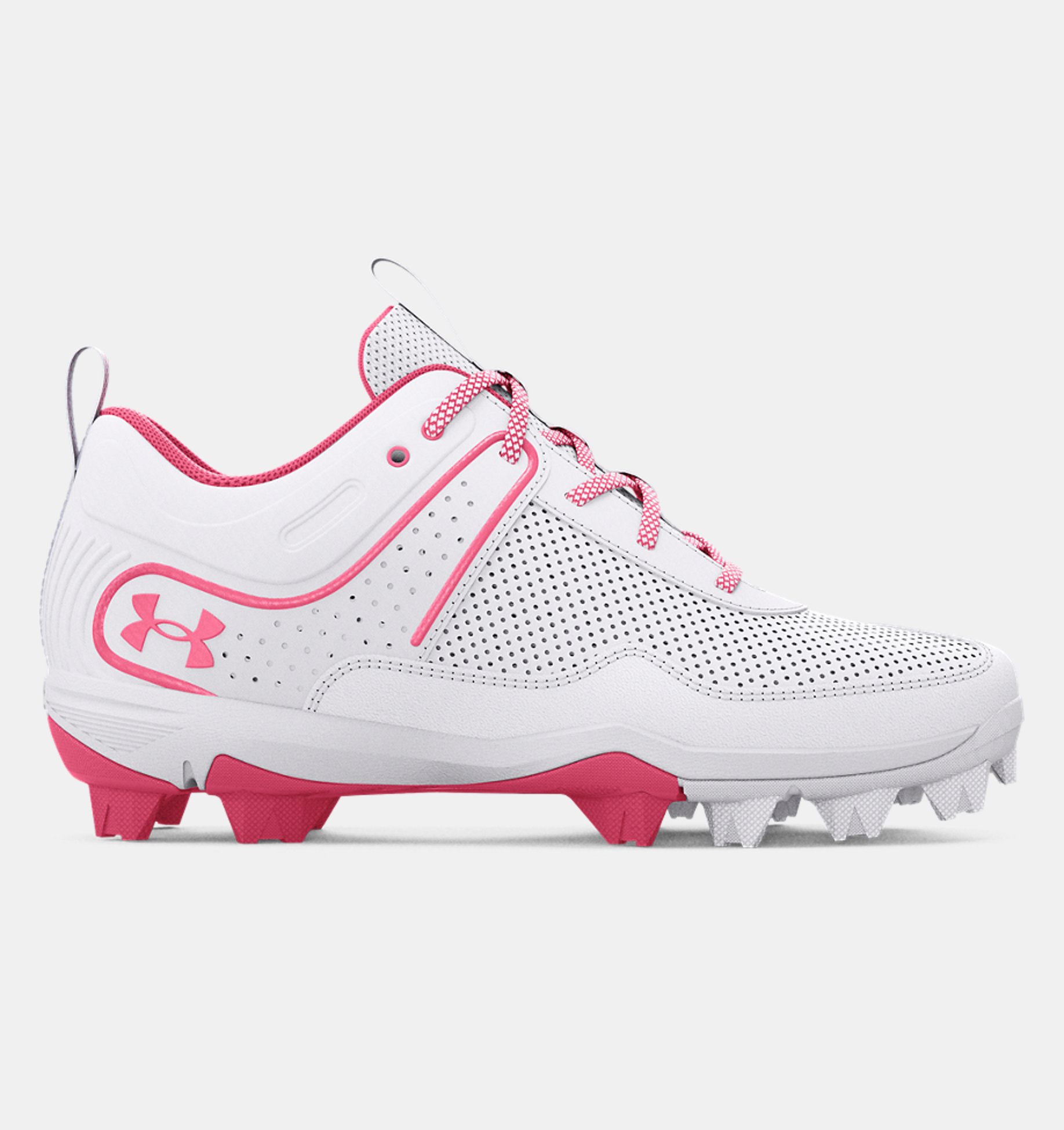 Pink And Grey Size 10K Under Armour Girl's Softball Cleats 